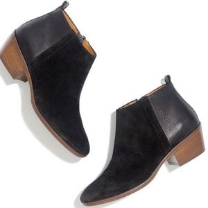 Madewell Charley Boots Black Leather Suede Sz 11